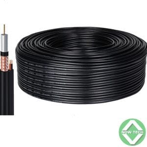 Cable Coaxial RG59  avec cable alimentation Camera noir 100 m - en vente au Cameroun
