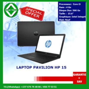 HP pavilion 15 Core i3 4 Go de Ram / 1000 Go de disque dur HDD Moins Cher Bon Prix En Vente Au Cameroun