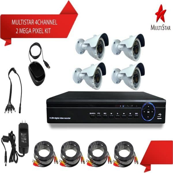 Kit de 4 cameras multistar  DVR 4 ports 2MP moins cher bon prix en vente au Cameroun