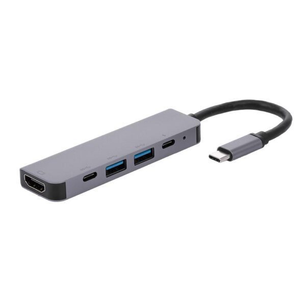 Adaptateur hub Type C 6 en 1 vers HDMI 4K + USB 3.0 + USB 3.1, SD, port Type C ultra rapide en vente au Cameroun bon prix (Copie) – Image 3