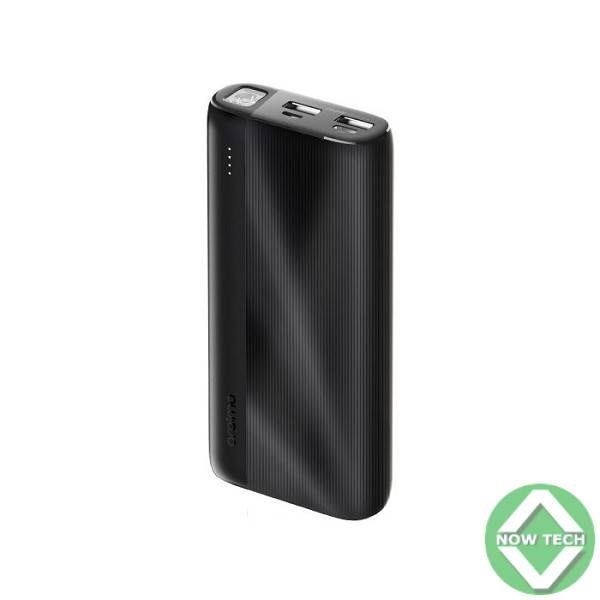 Type de cellule de batterie : batterie au lithium Capacité : 20 000 mAh (74 Wh) Entrée (Micro USB) : 5 V 2 A Entrée (Type-C): 5V 2A Sortie 1 (USB-A) : 5 V 2,1 A (max.) Sortie 2 (USB-A) : 5 V 2,1 A (max.)