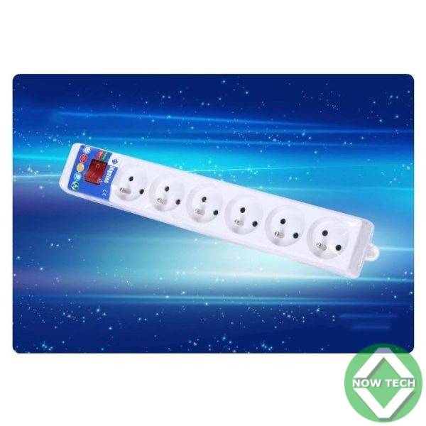 Multiprise 2p + t 6 Postes Blanc ingelec 60 MAD * Bloc multiprises 6 prises 2P+T 16A * Puissance maximale : 3680W/230V * Dispositif de protection des enfants * Livré avec une fiche coudée 2P+T surmoulée sur un câble rond 3x1mm² de 1.5 mètres de long * Avec interrupteur de commande à voyant lumineux Multiprise 2p + t 6 Postes Blanc ingelec is available for purchase in increments