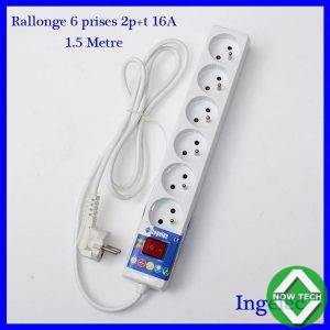 Rallonge Ingelec bloc de 6 prise 2P+T bon prix en vente au Cameroun