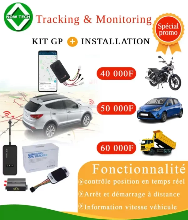 KIT GPS VEHICULE + INSTALLATION bon prix Cameroun