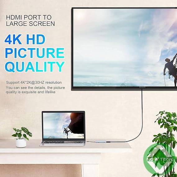 Adaptateur hub Type C vers 11 en 1 (HDMI, VG1, Type C, USB, SD, RJ45...) bon prix en vente au Cameroun – Image 4