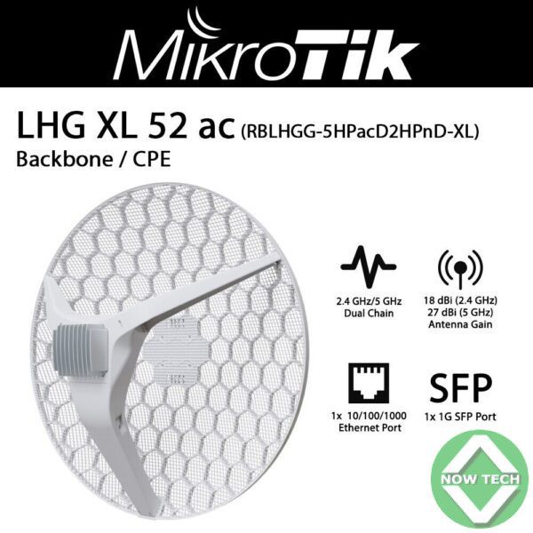 Antenne MikroTik LHG XL 52 ac – Dual-Band 2,4/5 GHz, 24 dBi, Longue Portée – Bon prix en vente au Cameroun – Image 2