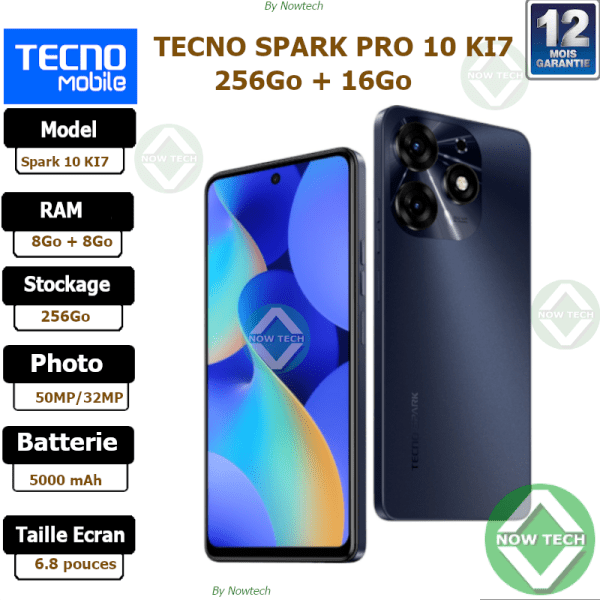 Telephone tecno spark 10 pro 256GB