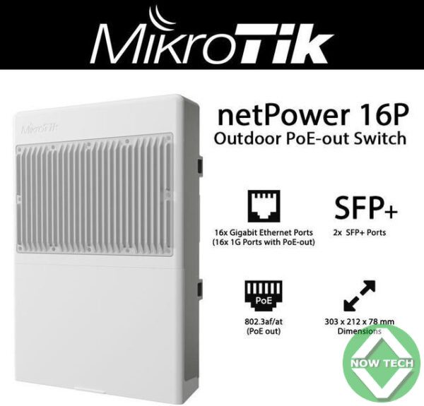 Switch Mikrotik netpower 16P CRS318-16P-2S+OUT 16 ports POE 2 PORTS SFP bon prix en vente au Cameroun – Image 4