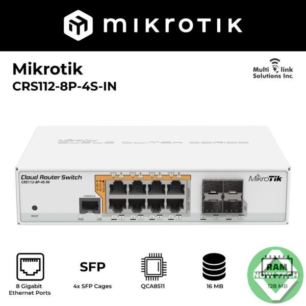 Switch Mikrotik CRS112-8P-4S 8 ports POE 4 PORTS SFP bon prix en vente au Cameroun – Image 3