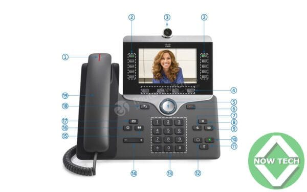 Téléphone IP CISCO  8865 Visiophone IP avec appareil photo numérique WIFI SIP SDP 5 Lignes POE bon prix en vente au Cameroun – Image 4