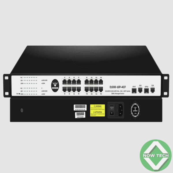 Switch Commando 16 ports POE E1000-16P+4CF avec 2 ports SFP bon prix en vente