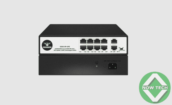 Switch Commando  8 ports PoE E300-8P+2FE liaisons montantes 2FE bon prix en vente