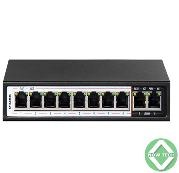 Switch D-LINK DES-F1010P-E-B Avec 8 ports POE 96W + 2 ports UPlink   Bon Prix en Vente au Cameroun
