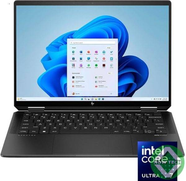 HP Mavark Spectre x360 2-en-1 14-eu0023dx 14" 2,8K OLED écran tactile ordinateur portable Intel Evo Ultra 7 155H CPU Intel Arc Graphics Active Pen Plus stylet Light Win 11 Pro (1 To SSD | 32 Go de RAM | 11 Home)