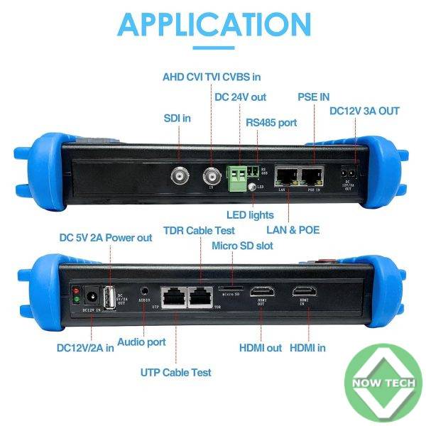 Testeur de caméra de vidéosurveillance  caméra IP de sécurité IPCXS-ACHITU 8MP CVI TVI AHD SDI CVBS avec Écran tactile IPS 7 pouces Prise en charge TDR POE WIFI 4K HDMI – Image 3