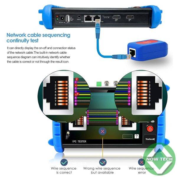 Testeur de caméra de vidéosurveillance  caméra IP de sécurité IPCXS-ACHITU 8MP CVI TVI AHD SDI CVBS avec Écran tactile IPS 7 pouces Prise en charge TDR POE WIFI 4K HDMI – Image 5