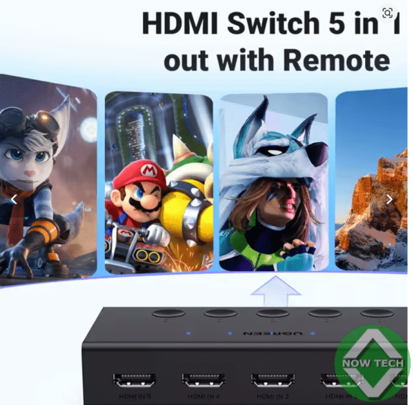 Switch HDMI 5X1.  5 entrées 1 sortie 4K 60Hz full HD  SWHD5X14K bon prix en vente au Cameroun – Image 3