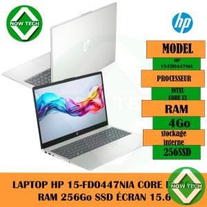 LAPTOP HP 15-FD0447NIA CORE I3 13TH 4Go RAM 256Go SSD E Écran 15.6” grise bon prix en vente au Cameroun