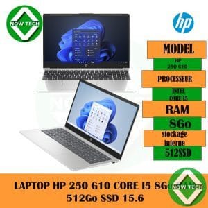 LAPTOP HP NOTEBOOK 250 G10 CORE I5 13th 8Go RAM 512Go SSD Écran 15.6” grise bon prix en vente au Cameroun