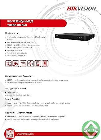 DVR HIKVISION, IDS-7232HQHI-M2/S 32 ports,