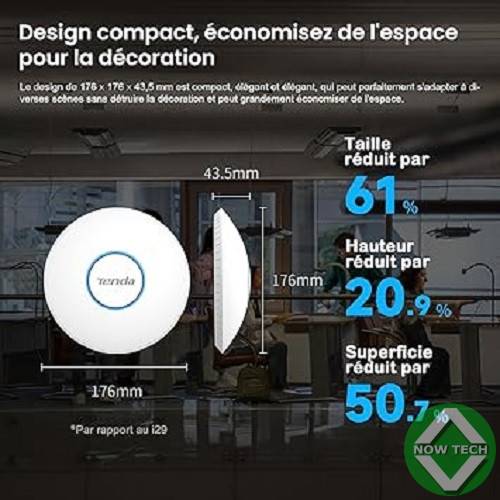 Point d'accès Tenda I27 WiFi 6 AX3000, Gigabit