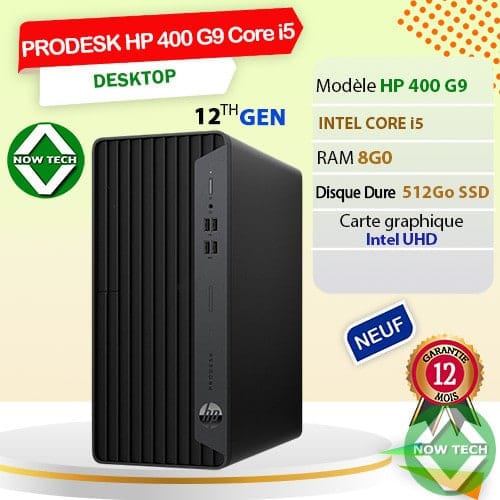 UC PRODESK HP 400 G9 Core i5 12th Gen 8GB RAM 512GB SSD bon prix en vente au Cameroun