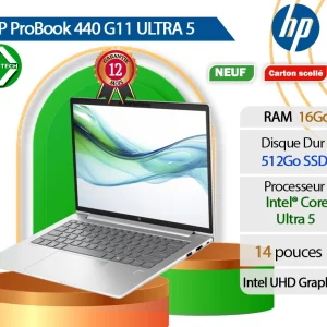 LAPTOP HP ProBook 440 G11 ULTRA 5 16Go RAM 512Go SSD Écran 14" grise bon prix