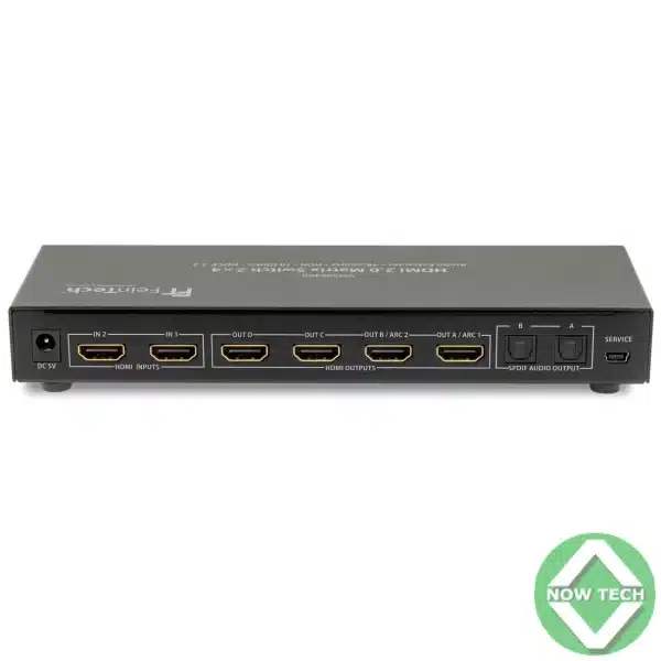 HUB Matrix Switch HDMI  2x4  2 entrées 4 sorties 4K SPLITTER MATHD2X44K EN