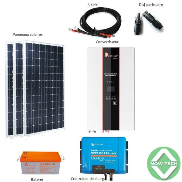 kit solaire 1000w avec câble de 06m bon prix en vente au Cameroun
