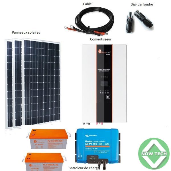 Kit solaire 14 Panneau de 450W Contrôleur de charge MPPT6000A bon prix
