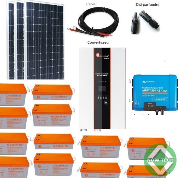 Kit solaire 5KVA 20 Panneau de 450W Convertisseur hybride