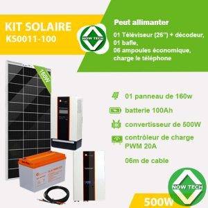 kit solaire 500W 01 panneau 160wc avec câble de 06m KS0011-100 bon prix en vente au Cameroun