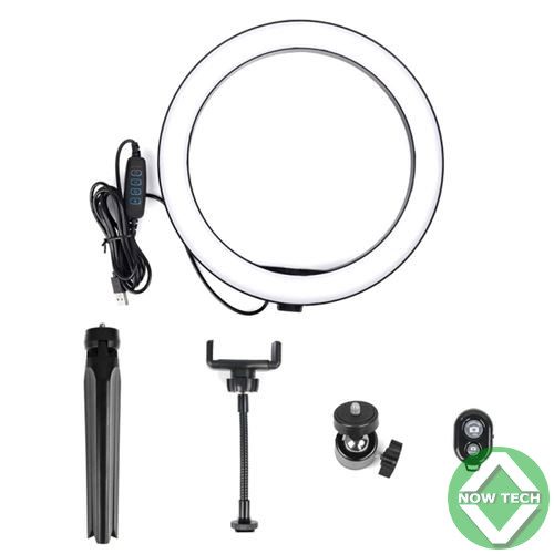 Anneau lumineux selfie 12" avec trépied pliable et support téléphone