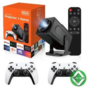 Projecteur de jeu portable 4K HCS350max avec manettes sans fil en vente