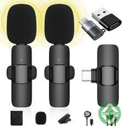 microphone cravate professionnels sans fil 2 en 1 K15_1 mic pour appareils multimédia en vente ici – Image 2